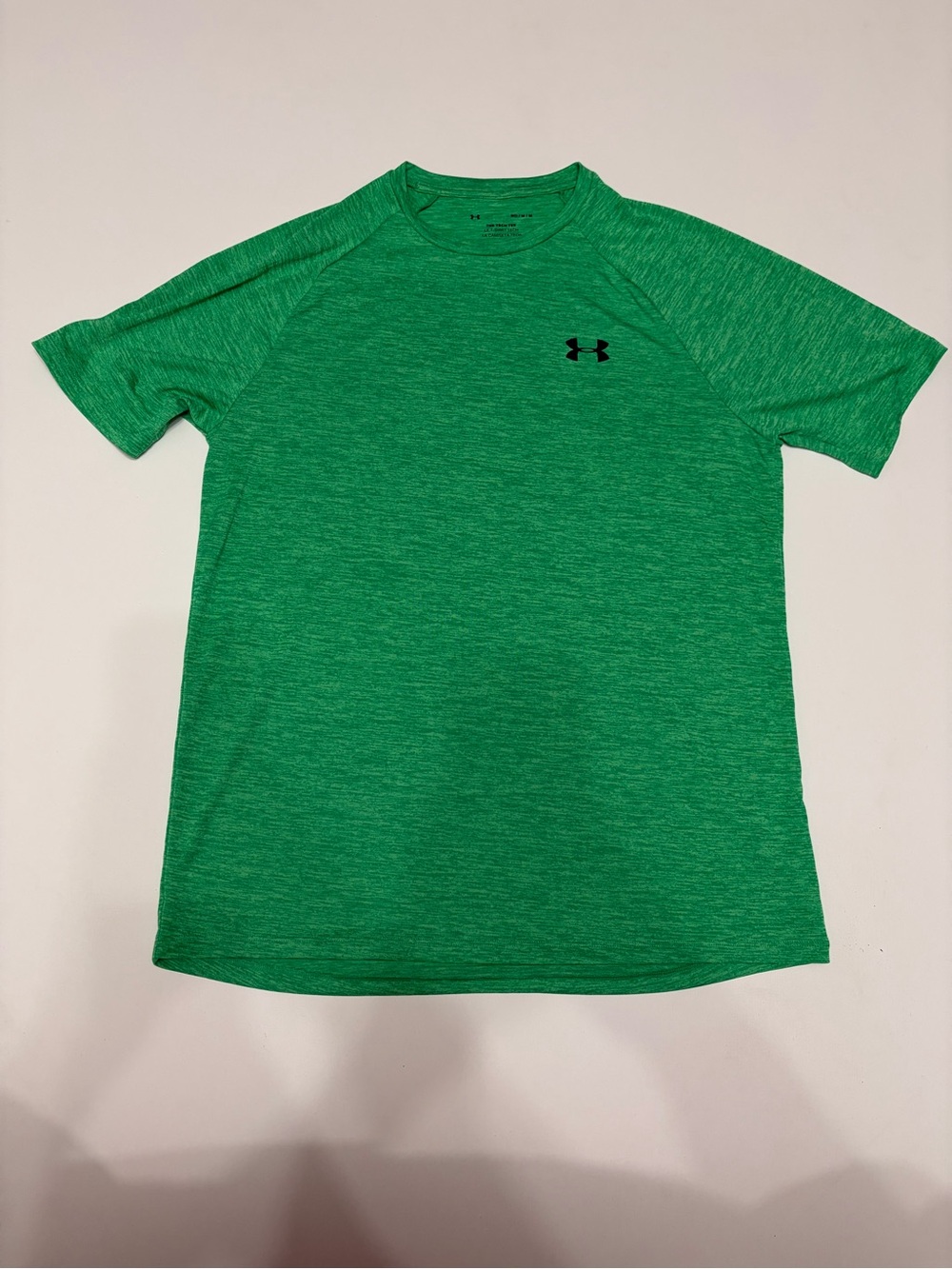 Under Armour Boys' Green Heather Performance Short Sleeve Tee size medium comfy